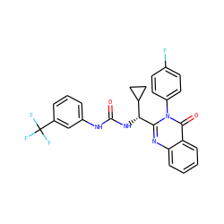 O=C(Nc1cccc(C(F)(F)F)c1)N[C@@H](c1nc2ccccc2c(=O)n1-c1ccc(F)cc1)C1CC1 ZINC000034015422