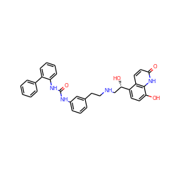 O=C(Nc1cccc(CCNC[C@H](O)c2ccc(O)c3[nH]c(=O)ccc23)c1)Nc1ccccc1-c1ccccc1 ZINC000066075798