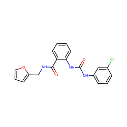 O=C(Nc1cccc(Cl)c1)Nc1ccccc1C(=O)NCc1ccco1 ZINC000001178794