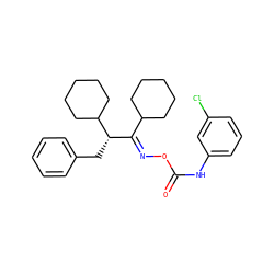 O=C(Nc1cccc(Cl)c1)O/N=C(\C1CCCCC1)[C@H](Cc1ccccc1)C1CCCCC1 ZINC000058502165