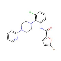 O=C(Nc1cccc(Cl)c1N1CCN(c2ccccn2)CC1)c1ccc(Br)o1 ZINC000062241858