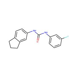 O=C(Nc1cccc(F)c1)Nc1ccc2c(c1)CCC2 ZINC000015924863