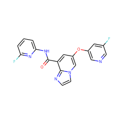 O=C(Nc1cccc(F)n1)c1cc(Oc2cncc(F)c2)cn2ccnc12 ZINC001772634974