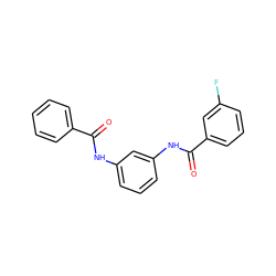 O=C(Nc1cccc(NC(=O)c2cccc(F)c2)c1)c1ccccc1 ZINC000000172576