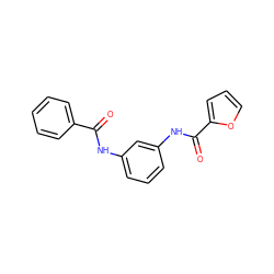 O=C(Nc1cccc(NC(=O)c2ccco2)c1)c1ccccc1 ZINC000000345418