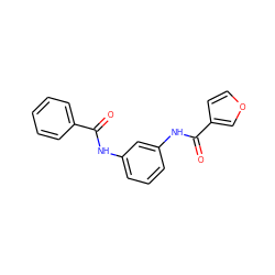 O=C(Nc1cccc(NC(=O)c2ccoc2)c1)c1ccccc1 ZINC000046003018