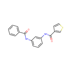 O=C(Nc1cccc(NC(=O)c2ccsc2)c1)c1ccccc1 ZINC000046001824