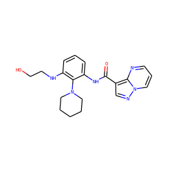 O=C(Nc1cccc(NCCO)c1N1CCCCC1)c1cnn2cccnc12 ZINC000113652917