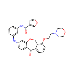 O=C(Nc1cccc(Nc2ccc3c(c2)OCc2c(OCCN4CCOCC4)cccc2C3=O)c1)c1ccoc1 ZINC000103292960