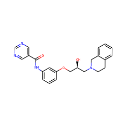 O=C(Nc1cccc(OC[C@@H](O)CN2CCc3ccccc3C2)c1)c1cncnc1 ZINC000218393803