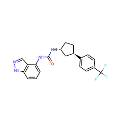 O=C(Nc1cccc2[nH]ncc12)N[C@@H]1CC[C@@H](c2ccc(C(F)(F)F)cc2)C1 ZINC000148524523