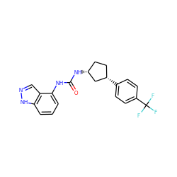 O=C(Nc1cccc2[nH]ncc12)N[C@@H]1CC[C@H](c2ccc(C(F)(F)F)cc2)C1 ZINC000148524717