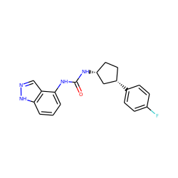 O=C(Nc1cccc2[nH]ncc12)N[C@@H]1CC[C@H](c2ccc(F)cc2)C1 ZINC000169704900