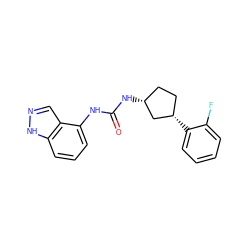 O=C(Nc1cccc2[nH]ncc12)N[C@@H]1CC[C@H](c2ccccc2F)C1 ZINC000169704924