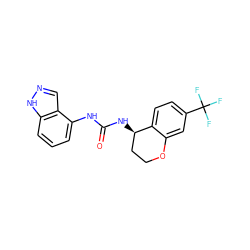 O=C(Nc1cccc2[nH]ncc12)N[C@@H]1CCOc2cc(C(F)(F)F)ccc21 ZINC000028965046