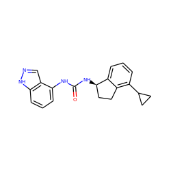 O=C(Nc1cccc2[nH]ncc12)N[C@@H]1CCc2c(C3CC3)cccc21 ZINC000028964741