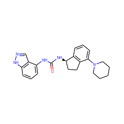 O=C(Nc1cccc2[nH]ncc12)N[C@@H]1CCc2c1cccc2N1CCCCC1 ZINC000028964698