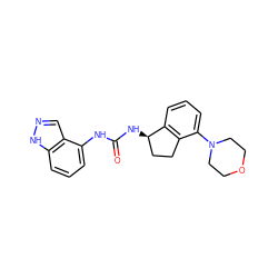 O=C(Nc1cccc2[nH]ncc12)N[C@@H]1CCc2c1cccc2N1CCOCC1 ZINC000028964836