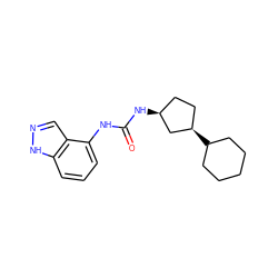 O=C(Nc1cccc2[nH]ncc12)N[C@H]1CC[C@@H](C2CCCCC2)C1 ZINC000169704907