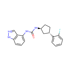 O=C(Nc1cccc2[nH]ncc12)N[C@H]1CC[C@H](c2ccccc2F)C1 ZINC000169704925