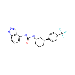 O=C(Nc1cccc2[nH]ncc12)N[C@H]1CCC[C@H](c2ccc(C(F)(F)F)cc2)C1 ZINC000169704885