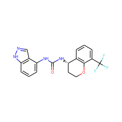 O=C(Nc1cccc2[nH]ncc12)N[C@H]1CCOc2c1cccc2C(F)(F)F ZINC000035907096