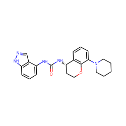 O=C(Nc1cccc2[nH]ncc12)N[C@H]1CCOc2c1cccc2N1CCCCC1 ZINC000066077945