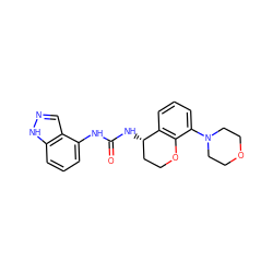 O=C(Nc1cccc2[nH]ncc12)N[C@H]1CCOc2c1cccc2N1CCOCC1 ZINC000038268073