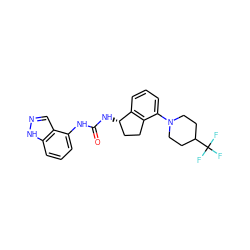 O=C(Nc1cccc2[nH]ncc12)N[C@H]1CCc2c1cccc2N1CCC(C(F)(F)F)CC1 ZINC000028964715