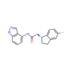 O=C(Nc1cccc2[nH]ncc12)N[C@H]1CCc2cc(F)ccc21 ZINC000028964635