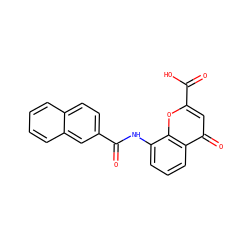 O=C(Nc1cccc2c(=O)cc(C(=O)O)oc12)c1ccc2ccccc2c1 ZINC000096271883