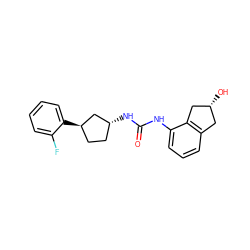 O=C(Nc1cccc2c1C[C@H](O)C2)N[C@@H]1CC[C@@H](c2ccccc2F)C1 ZINC000169704953