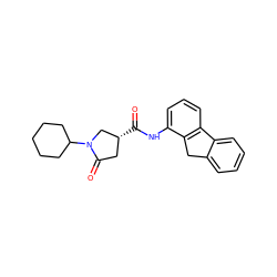 O=C(Nc1cccc2c1Cc1ccccc1-2)[C@@H]1CC(=O)N(C2CCCCC2)C1 ZINC000014959381