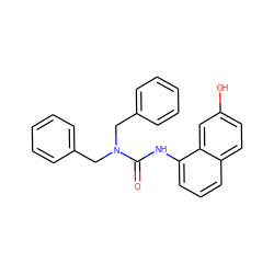 O=C(Nc1cccc2ccc(O)cc12)N(Cc1ccccc1)Cc1ccccc1 ZINC000013589057