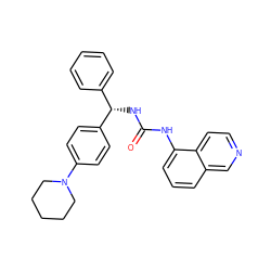 O=C(Nc1cccc2cnccc12)N[C@@H](c1ccccc1)c1ccc(N2CCCCC2)cc1 ZINC000014973654