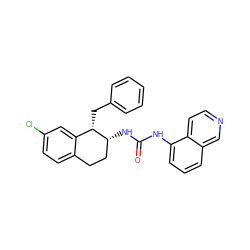 O=C(Nc1cccc2cnccc12)N[C@@H]1CCc2ccc(Cl)cc2[C@@H]1Cc1ccccc1 ZINC000028959247