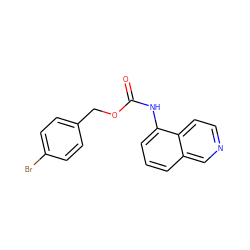 O=C(Nc1cccc2cnccc12)OCc1ccc(Br)cc1 ZINC000013608765