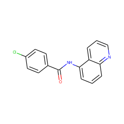 O=C(Nc1cccc2ncccc12)c1ccc(Cl)cc1 ZINC000000411418