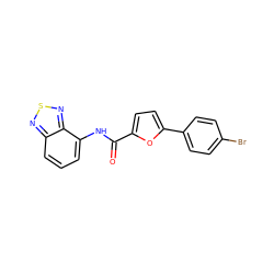 O=C(Nc1cccc2nsnc12)c1ccc(-c2ccc(Br)cc2)o1 ZINC000001219201