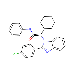 O=C(Nc1ccccc1)[C@@H](C1CCCCC1)n1c(-c2ccc(Cl)cc2)nc2ccccc21 ZINC000066258465