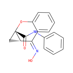 O=C(Nc1ccccc1)[C@]12C[C@H]1/C(=N\O)c1ccccc1O2 ZINC000003946640