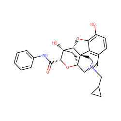 O=C(Nc1ccccc1)[C@H]1O[C@@]23CC[C@]1(O)[C@@H]1Oc4c(O)ccc5c4[C@@]12CCN(CC1CC1)[C@@H]3C5 ZINC000084634098