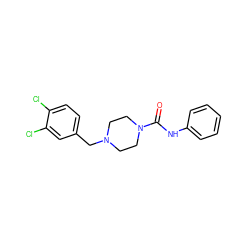 O=C(Nc1ccccc1)N1CCN(Cc2ccc(Cl)c(Cl)c2)CC1 ZINC000200259978