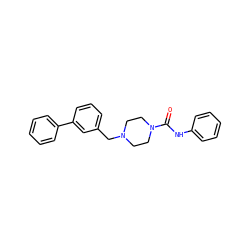 O=C(Nc1ccccc1)N1CCN(Cc2cccc(-c3ccccc3)c2)CC1 ZINC000035792309