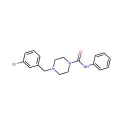 O=C(Nc1ccccc1)N1CCN(Cc2cccc(Br)c2)CC1 ZINC000020543783