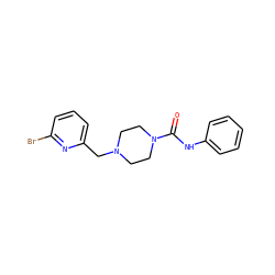 O=C(Nc1ccccc1)N1CCN(Cc2cccc(Br)n2)CC1 ZINC000200260741