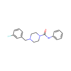 O=C(Nc1ccccc1)N1CCN(Cc2cccc(F)c2)CC1 ZINC000095557206