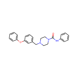 O=C(Nc1ccccc1)N1CCN(Cc2cccc(Oc3ccccc3)c2)CC1 ZINC000038238847