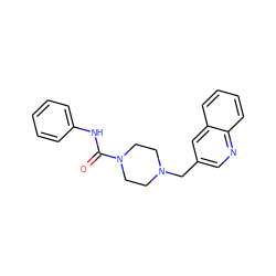 O=C(Nc1ccccc1)N1CCN(Cc2cnc3ccccc3c2)CC1 ZINC000035900090