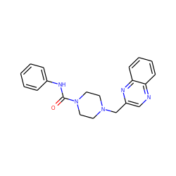 O=C(Nc1ccccc1)N1CCN(Cc2cnc3ccccc3n2)CC1 ZINC000200260167